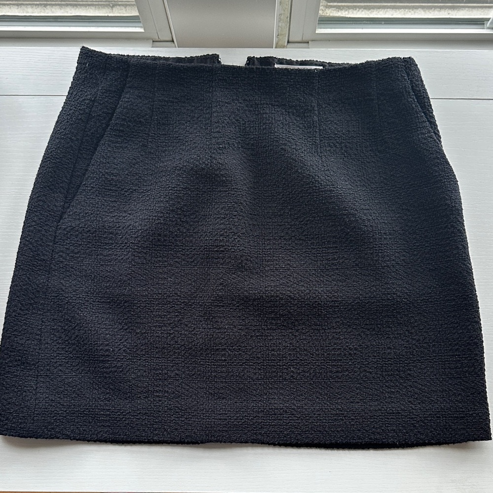 Babaton Textured Black Mini Skirt